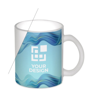 Tasse pour sublimation en verre mat - 300 ml avec zone d'impression