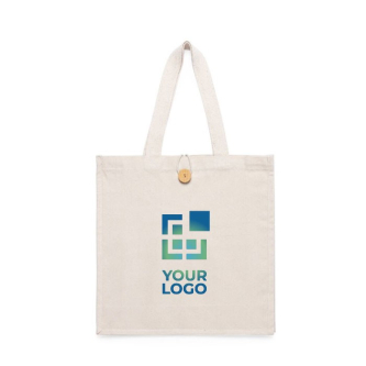 Sac en coton avec fermeture à bouton 310 g/m2 avec zone d'impression