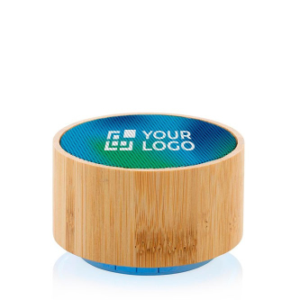 Enceinte sans fil ronde en bambou