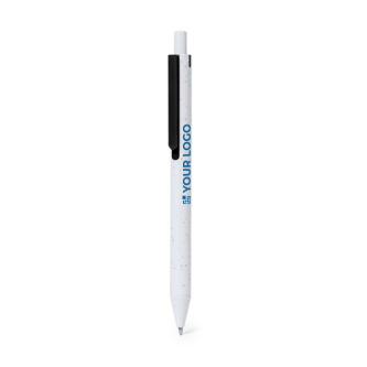 Stylo plastique recyclé avec bouton-poussoir et encre bleue