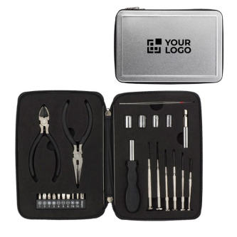 Set de 26 outils en aluminium, coffret métallique matelassé