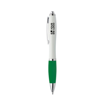 Stylo en ABS recyclé avec grip en caoutchouc, mine bleue