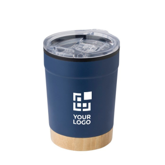 Verre acier inoxydable-bambou, couvercle à pression 300ml