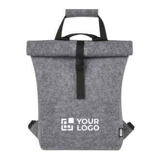 Sac à dos enroulable en feutre recyclé avec diverses sangles