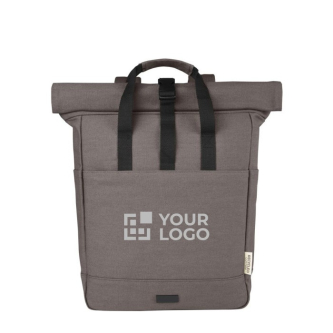 Sac à dos en coton recyclé pour PC 15” à rabat enroulable