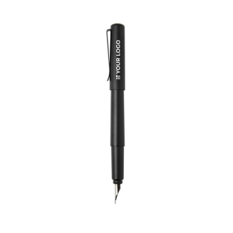 Stylo-plume en aluminium recyclé à finition mate, encre noire