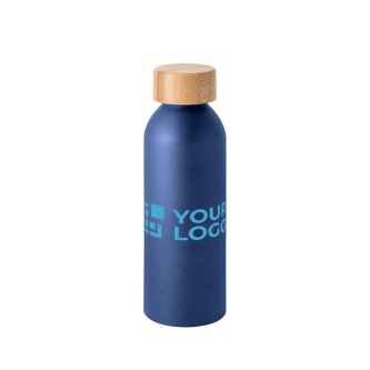Bouteille en aluminium fini mat avec bouchon en bambou 550ml