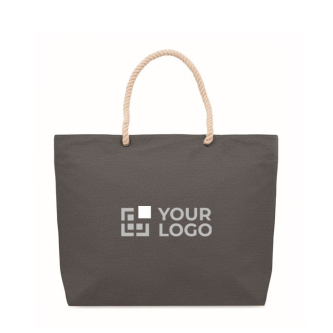 Sac en coton recyclé à anses en corde naturelle 220 g/m²