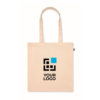Sac en coton bio à soufflet et longues anses 220 g/m²