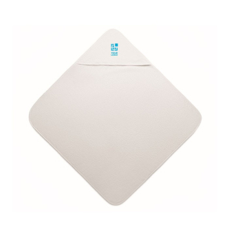 Serviette en coton blanc avec capuche pour bébé 300 g/m²
