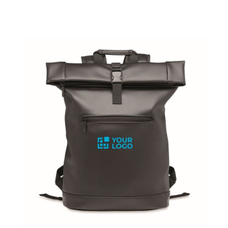 Sac à dos roll top ordinateur 15'' cuir synthétique souple