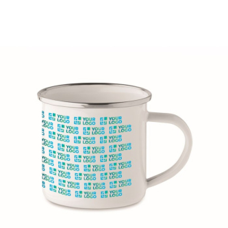 Mug vintage en métal sublimé avec bord métallisé 200 ml