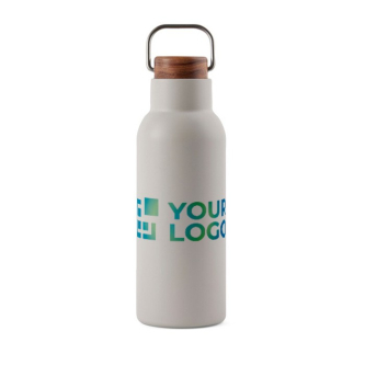 Thermos en inox recyclé à poignée et bouchon en bois 580ml