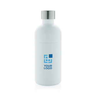 Bouteille en inox recyclé avec système anti-fuite 800ml couleur blanc avec zone d'impression