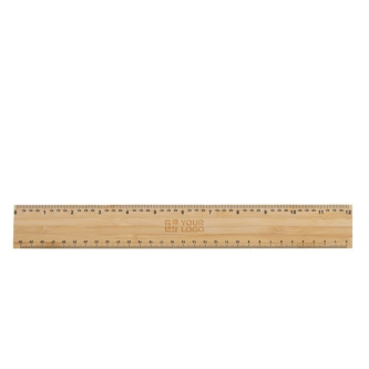 Règle en bambou épais design double face multi-mesures 30cm