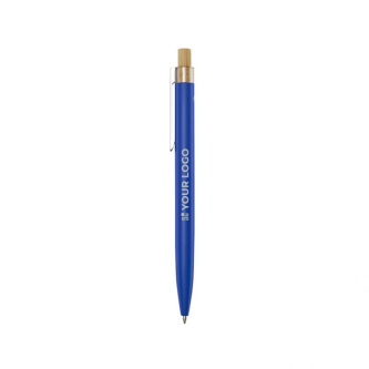 Stylo en aluminium et bambou, détail transparent, mine noire