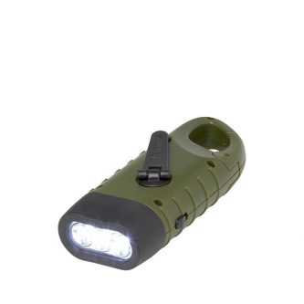 Lampe solaire dynamo en plastique recyclé à mousqueton