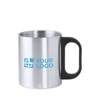 Mug double paroi en inox avec anse en plastique 300ml