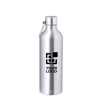 Bouteille en aluminium recyclé, fini mat et mousqueton 800ml