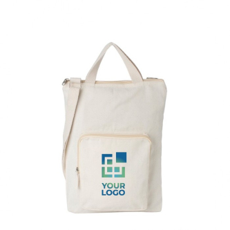 Sac en coton avec poche frontale et bandoulière 340 g/m²