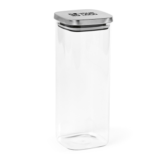 Récipient en verre à couvercle en inox recyclé scellé 2,04 L