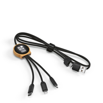 Câble de charge rapide en RPET 5-en-1 à connecteurs variés