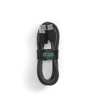 Câble en RPET de 1 mètre à deux connecteurs USB-A et USB-C