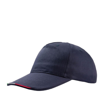 Casquette en coton coloré avec drapeau italien sur la visière