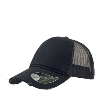 Casquette en coton avec visière effet usée et corps en maille