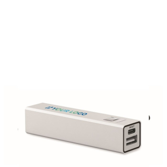 Batterie externe en aluminium recyclé pour smartphone, 2.600 mAh