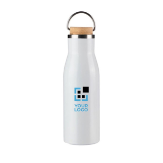 Gourde en acier inoxydable recyclé bouchon en bambou et poignée 500ml