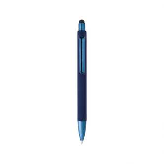 Stylo de luxe avec finition mate, détails brillants et encre bleue couleur bleu avec zone d'impression