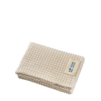 Plaid en RPET avec toucher super doux et patch personnalisable