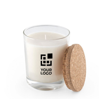 Bougie parfumée, verre avec couvercle liège, fabriquée dans l'UE, 180g