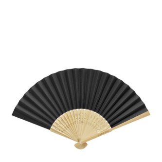 Éventail en bambou et papier avec détails décoratifs