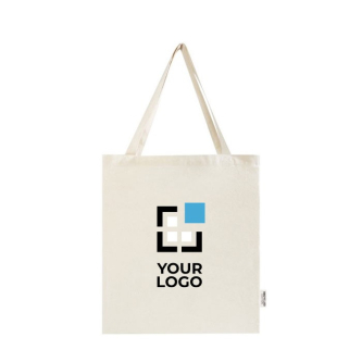 Sac de courses en coton recyclé avec longues anses 140 g/m²