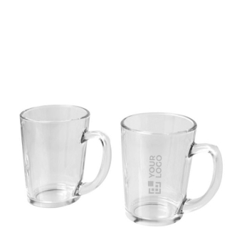 Ensemble de deux tasses à thé en verre d’une capacité de 310 ml