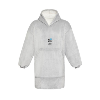 Couverture à capuche en flanelle de polyester avec poche frontale