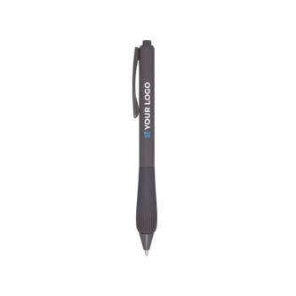 Stylo en plastique recyclé avec corps en caoutchouc encre bleue