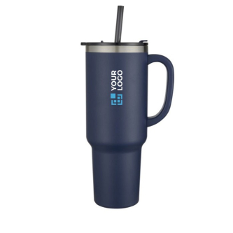 Gobelet à double paroi isolé sous vide avec paille 1,2 L