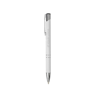 Stylo bille en aluminium avec revêtement doux au toucher encre noire