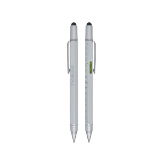 Stylo multifonction en aluminium recyclé argenté encre noire