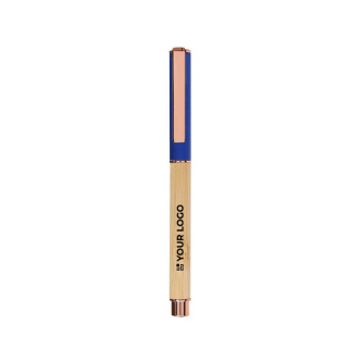 Roller en bambou et aluminium finitions dorées roses et encre bleue