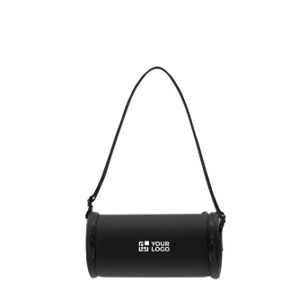 Sac bandoulière cylindrique en PU avec des poches d'accès rapide