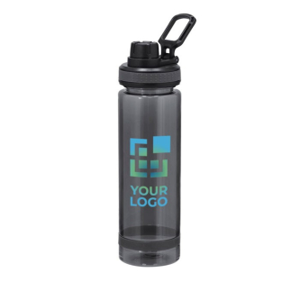 Bouteille transparente RPET couvercle et poignée noire, de 700 ml