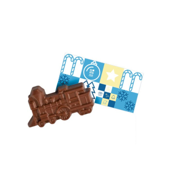 Chocolat en forme de train de Noël avec carte personnalisable vue principale
