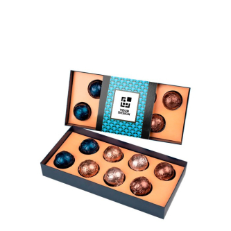 Coffret de 8 bonbons en chocolat belge de divers parfums vue principale