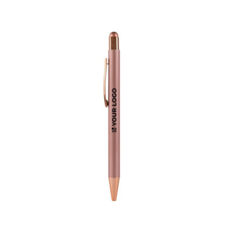 Stylo tactile en alu recyclé avec finition caoutchouc, encre bleue