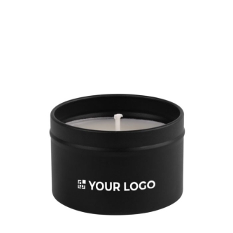 Bougie en paraffine dans un pot en métal avec couvercle assorti 50g