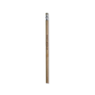 Crayon personnalisé économique avec gomme couleur blanc